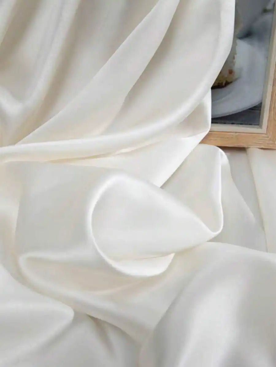 Contrast Lace Belted Satin Robe And Cami Dress Set-Soco Hoodie