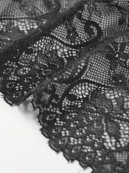 Contrast Lace Harness Satin Cami Top And Shorts Set-Soco Hoodie