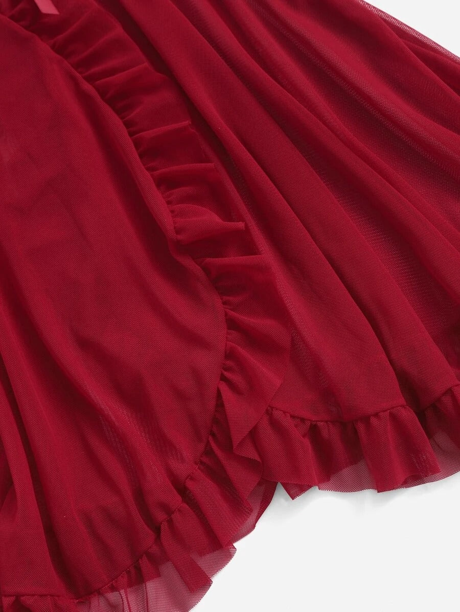 Contrast Lace Mesh Slip With Thong-Soco Hoodie