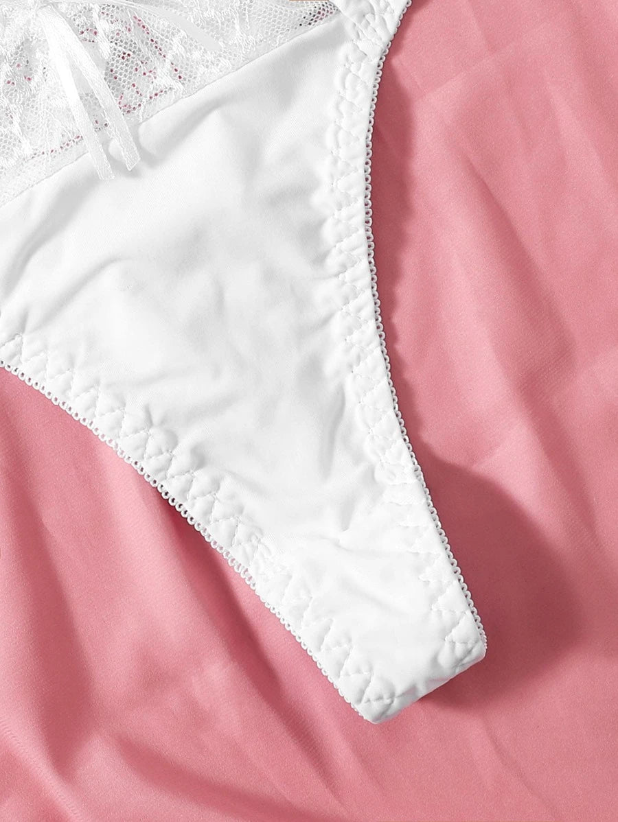 Contrast Lace Push Up Lingerie Set-Soco Hoodie