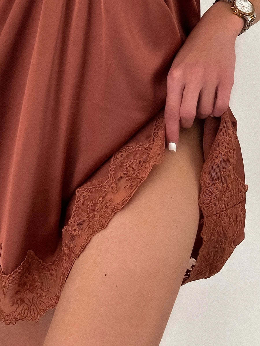 Contrast Lace Satin Slip-Soco Hoodie