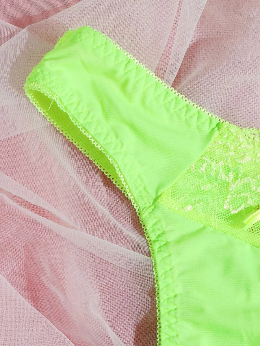 Contrast Lace Underwire Lingerie Set-Soco Hoodie