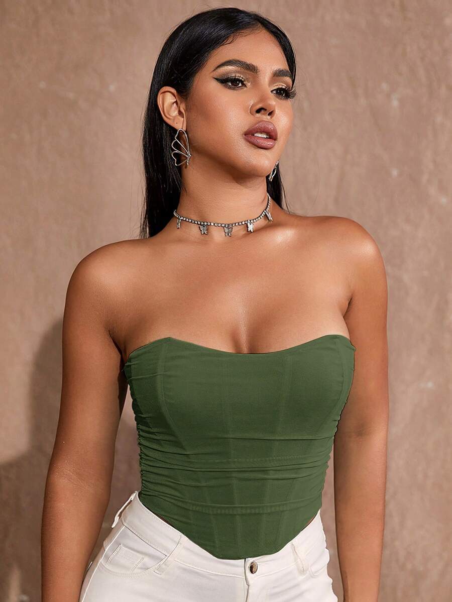 Curved Hem Shapewear Corset Top-Soco Hoodie