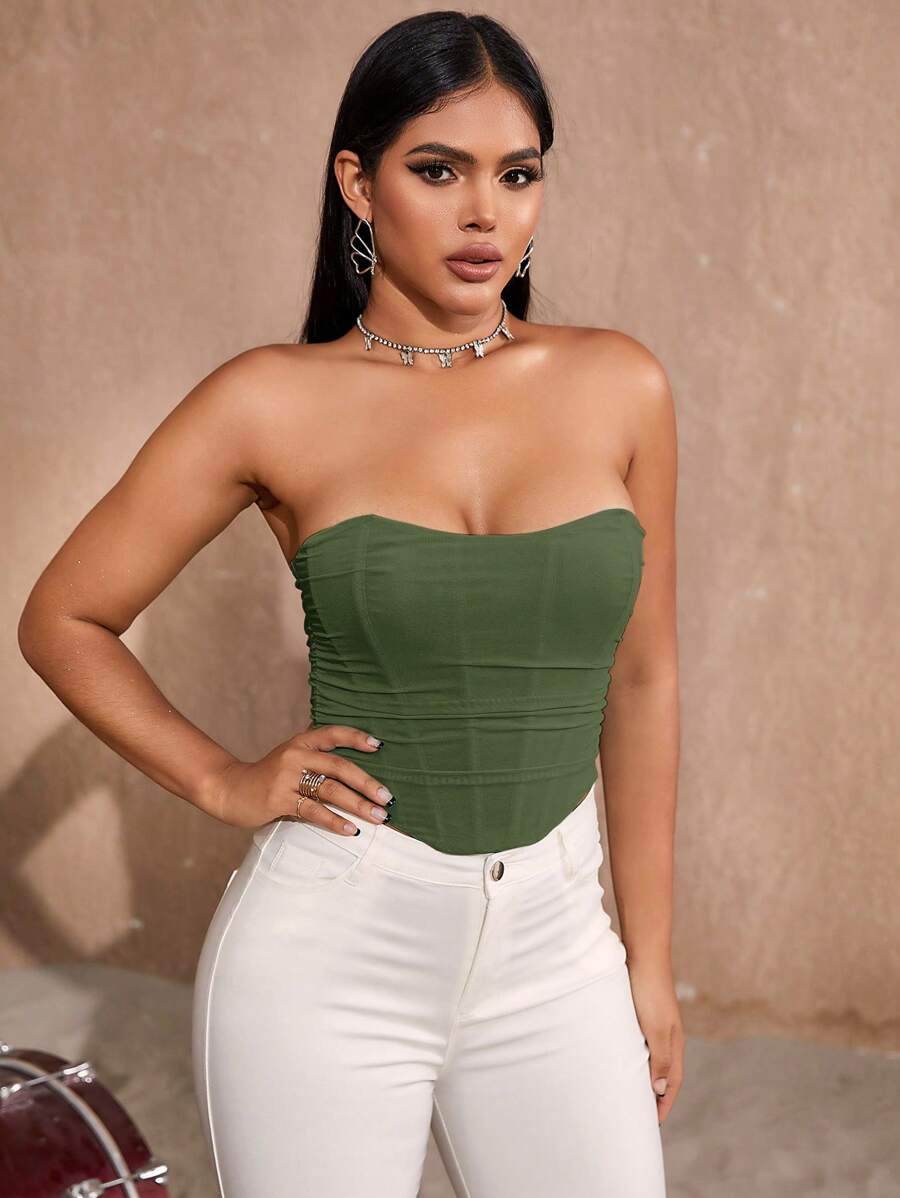 Curved Hem Shapewear Corset Top-Soco Hoodie