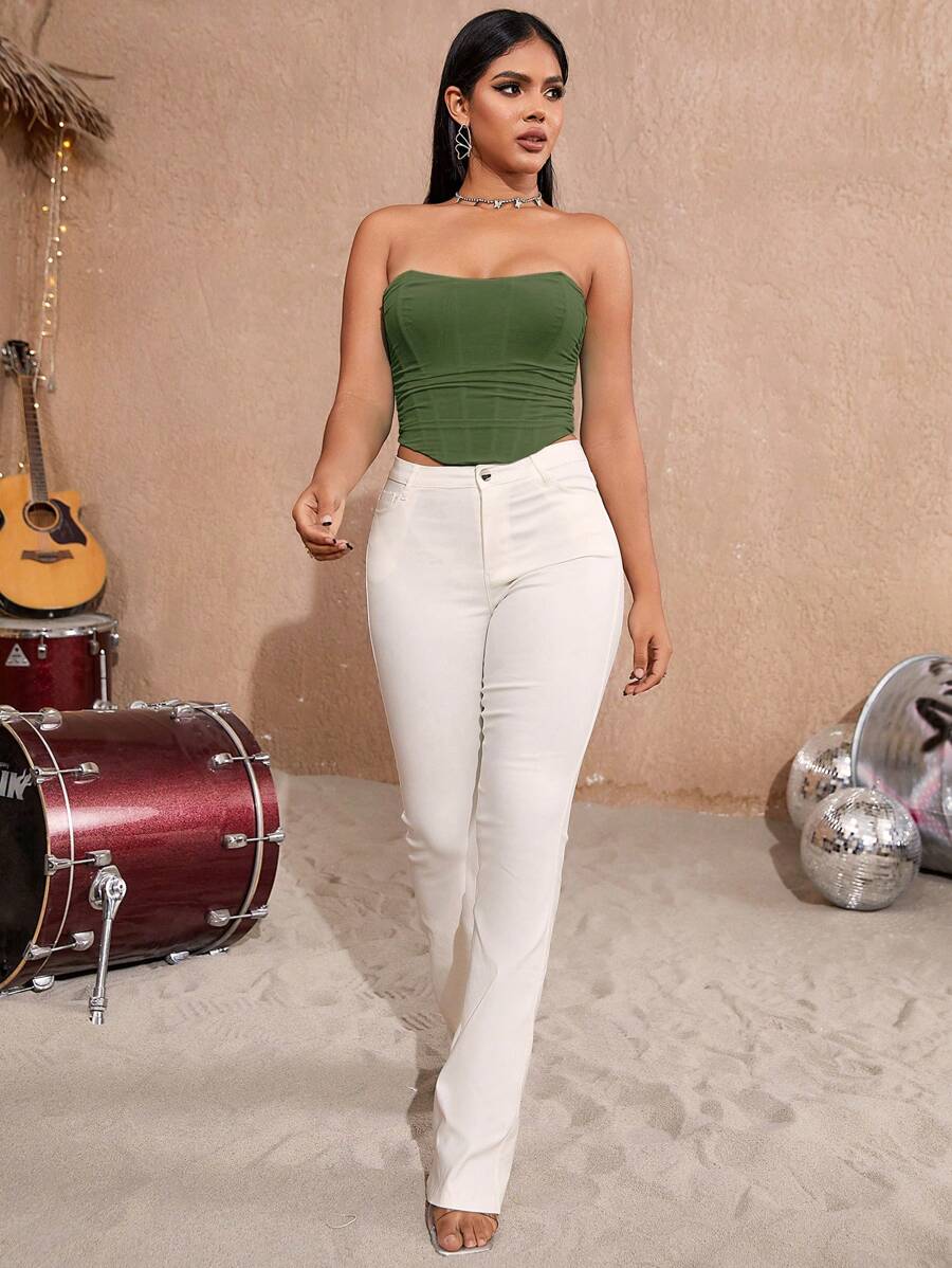 Curved Hem Shapewear Corset Top-Soco Hoodie