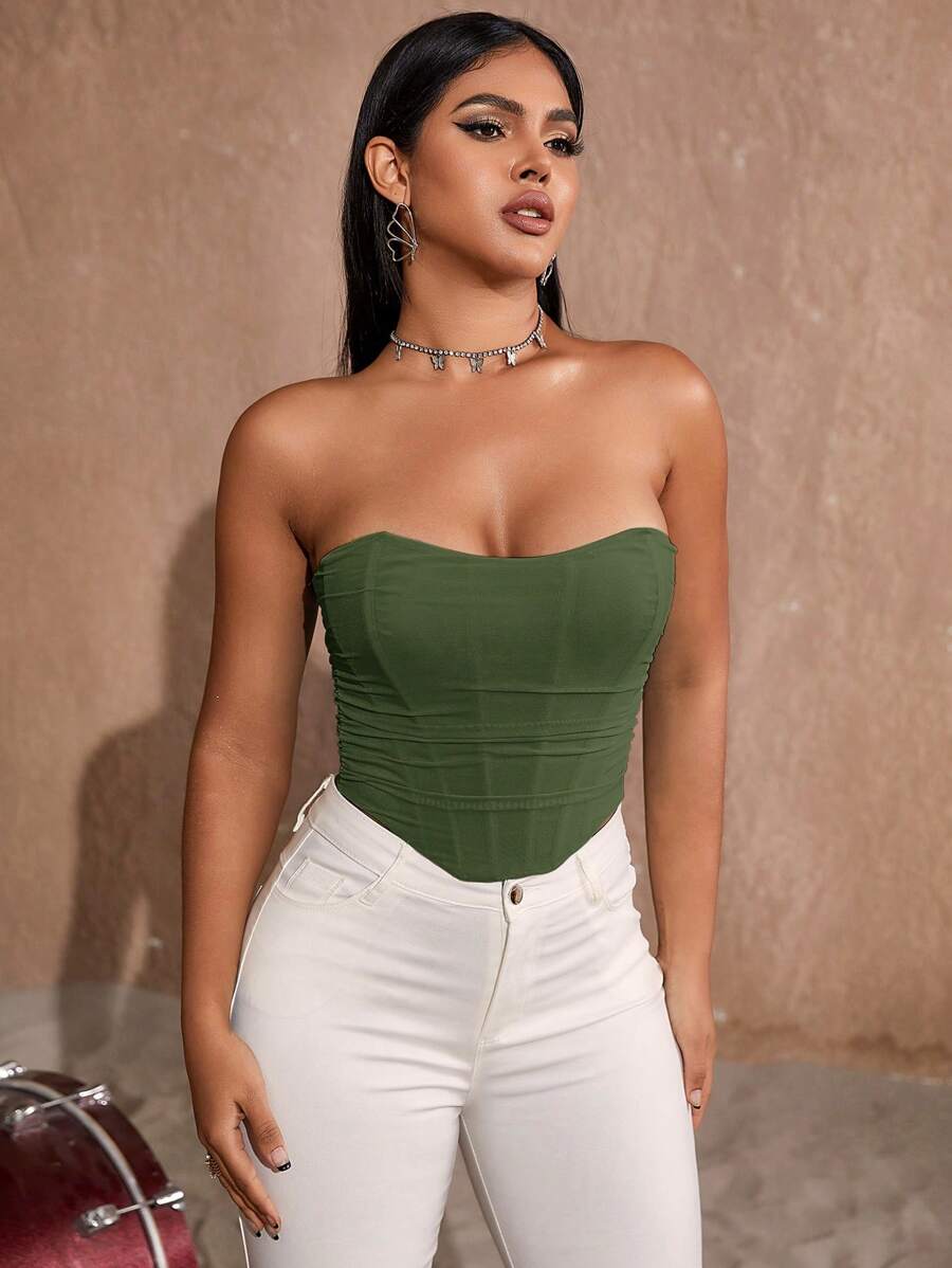 Curved Hem Shapewear Corset Top-Soco Hoodie