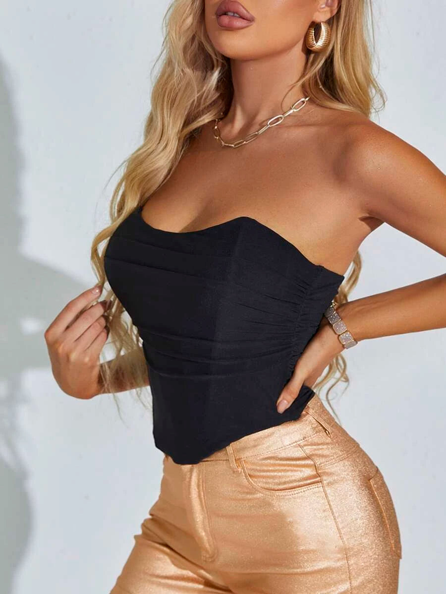Curved Hem Shapewear Corset Top-Soco Hoodie