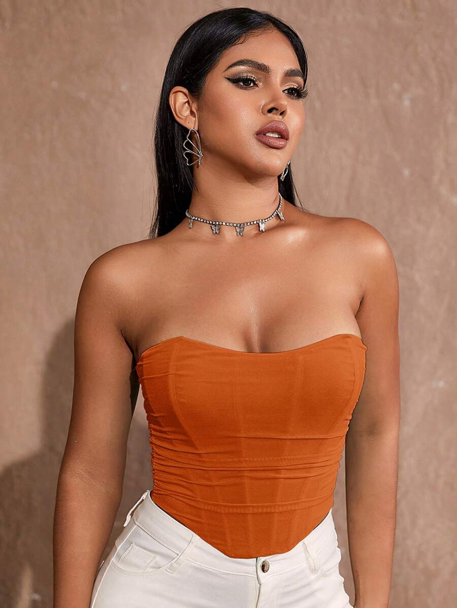 Curved Hem Shapewear Corset Top-Soco Hoodie