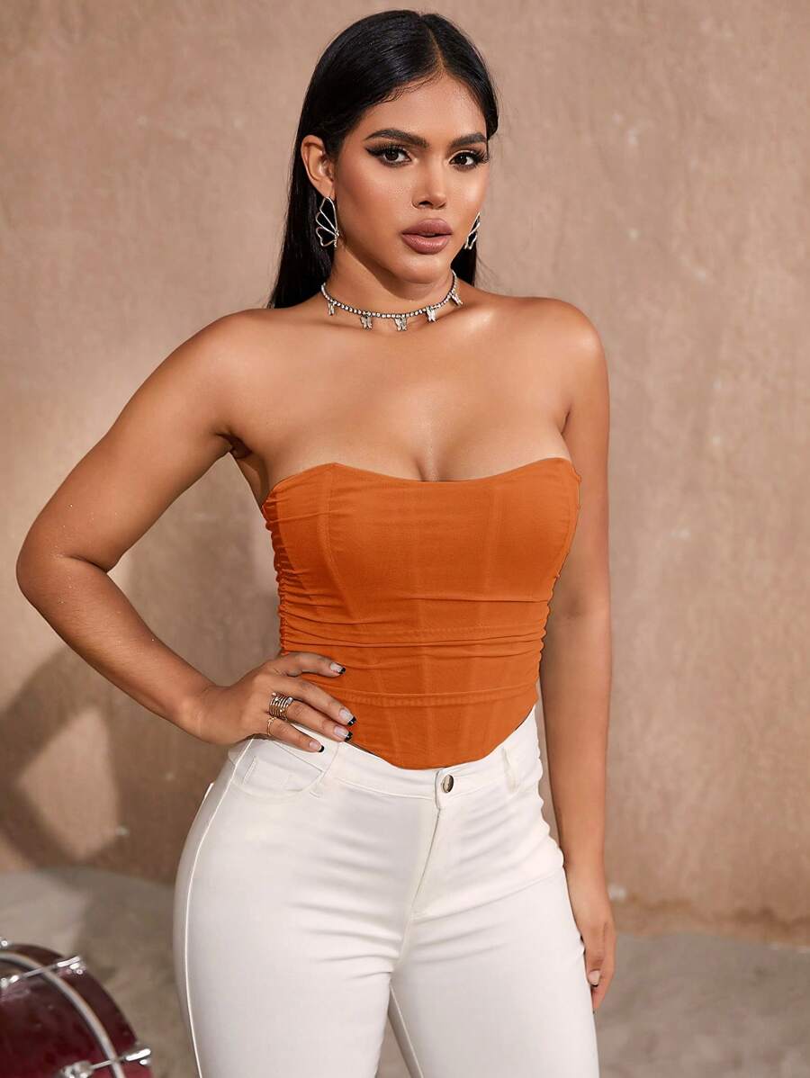 Curved Hem Shapewear Corset Top-Soco Hoodie