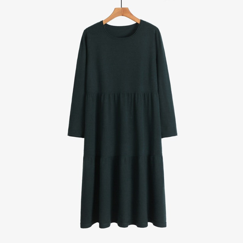 Thick Warm O-Neck Long Knit Sweater Dress For Women-Soco Hoodie