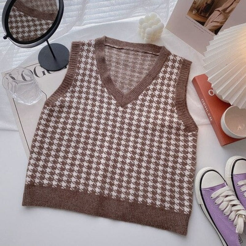 Casual Knitted Sleeveless Sweater Vest For Women-Soco Hoodie