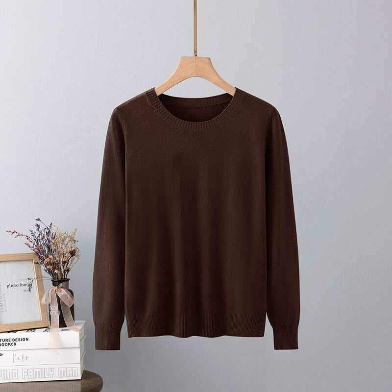 Warm Base Cashmere O-Neck Long-Sleeved Pullover-Soco Hoodie
