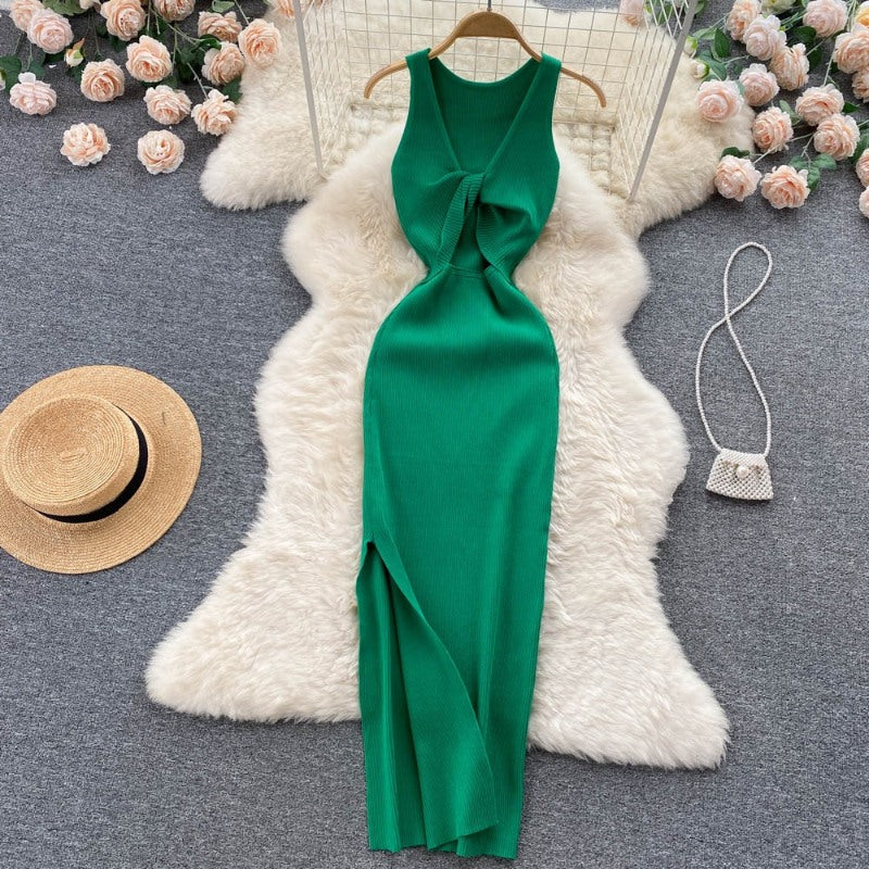 Casual Twisted Korean Long Dress For Women-Soco Hoodie