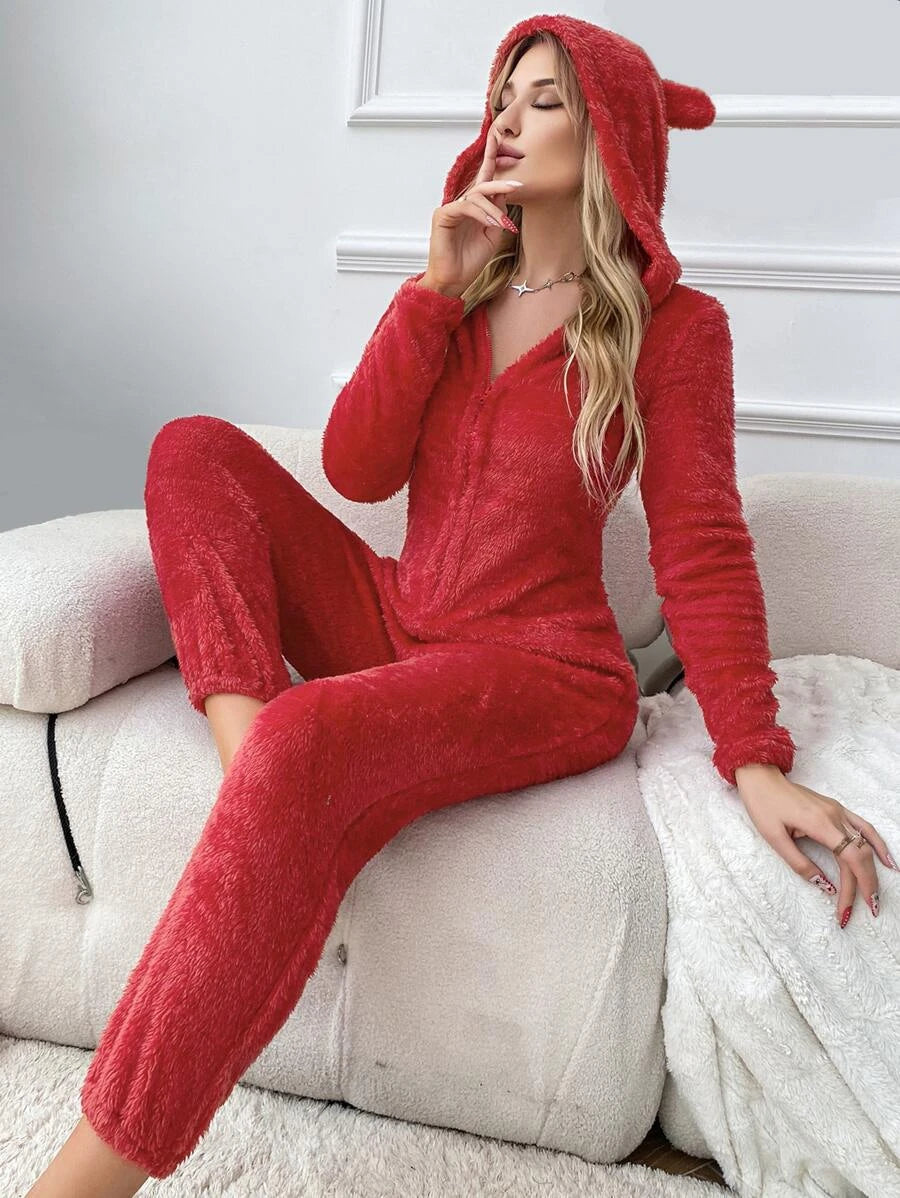 Design Hooded Zipper Sleep Romper-Soco Hoodie