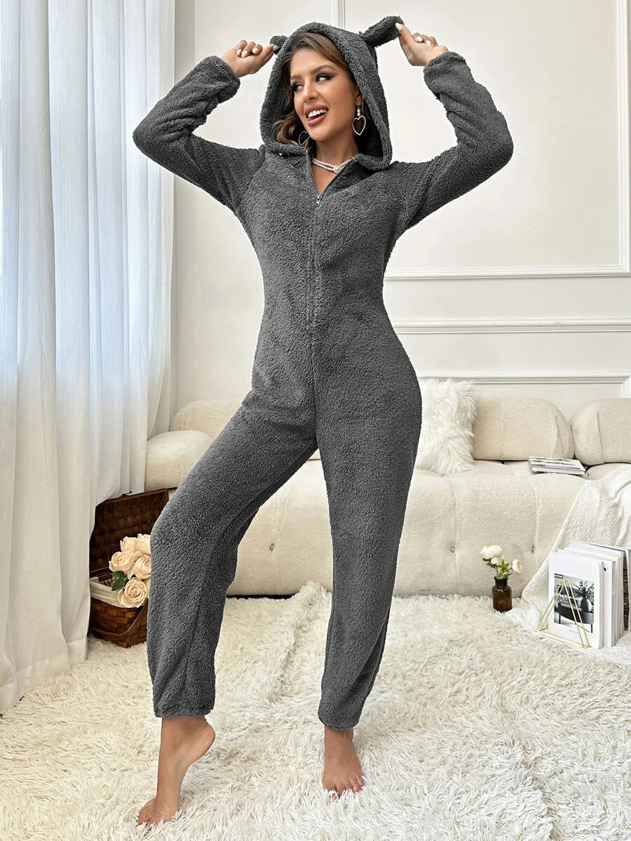 Design Hooded Zipper Sleep Romper-Soco Hoodie