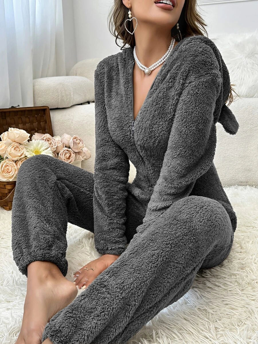Design Hooded Zipper Sleep Romper-Soco Hoodie