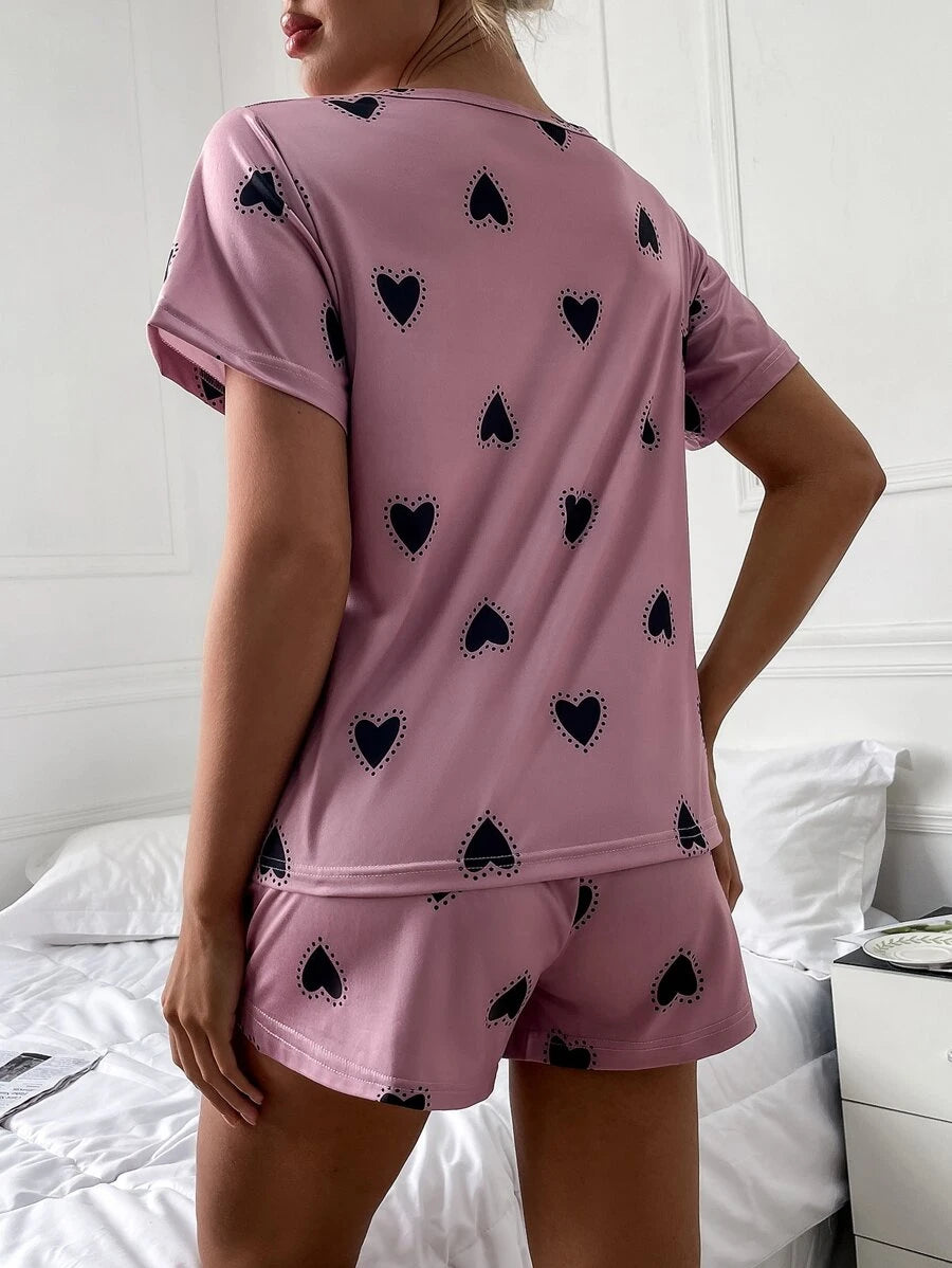 Elegant Geometric Print Shorts Set-Soco Hoodie
