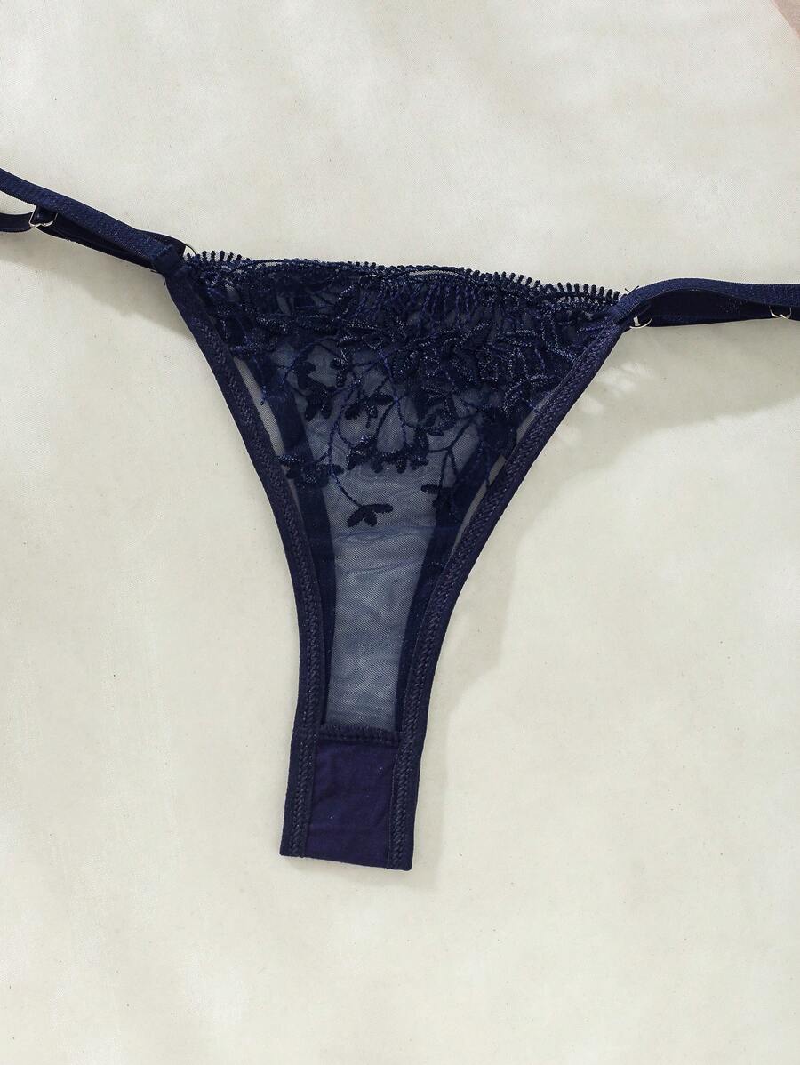 Floral Embroidery Underwire Bralettes Lingerie Set-Soco Hoodie