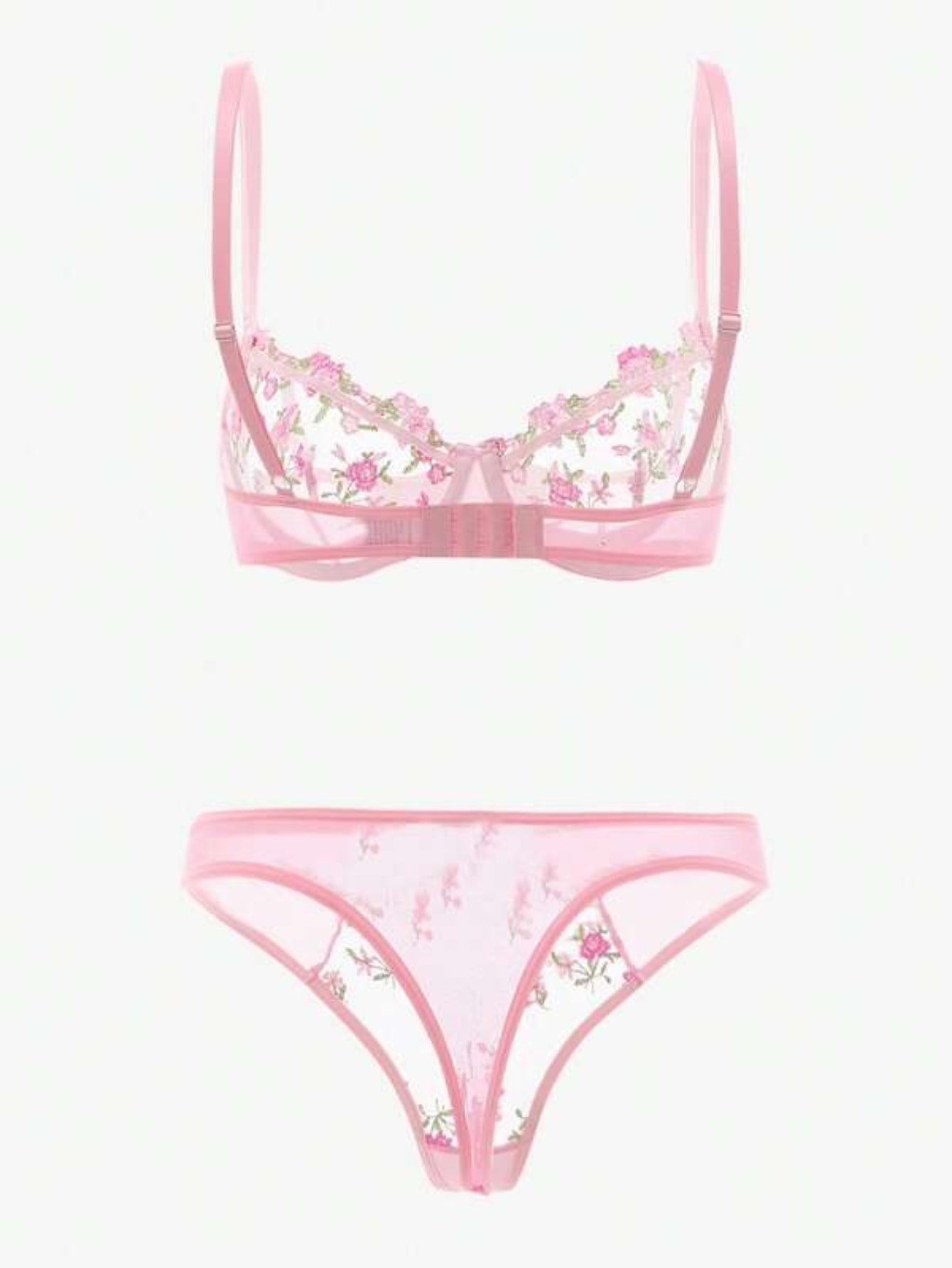 Embroidery Mesh Lingerie Set-Soco Hoodie