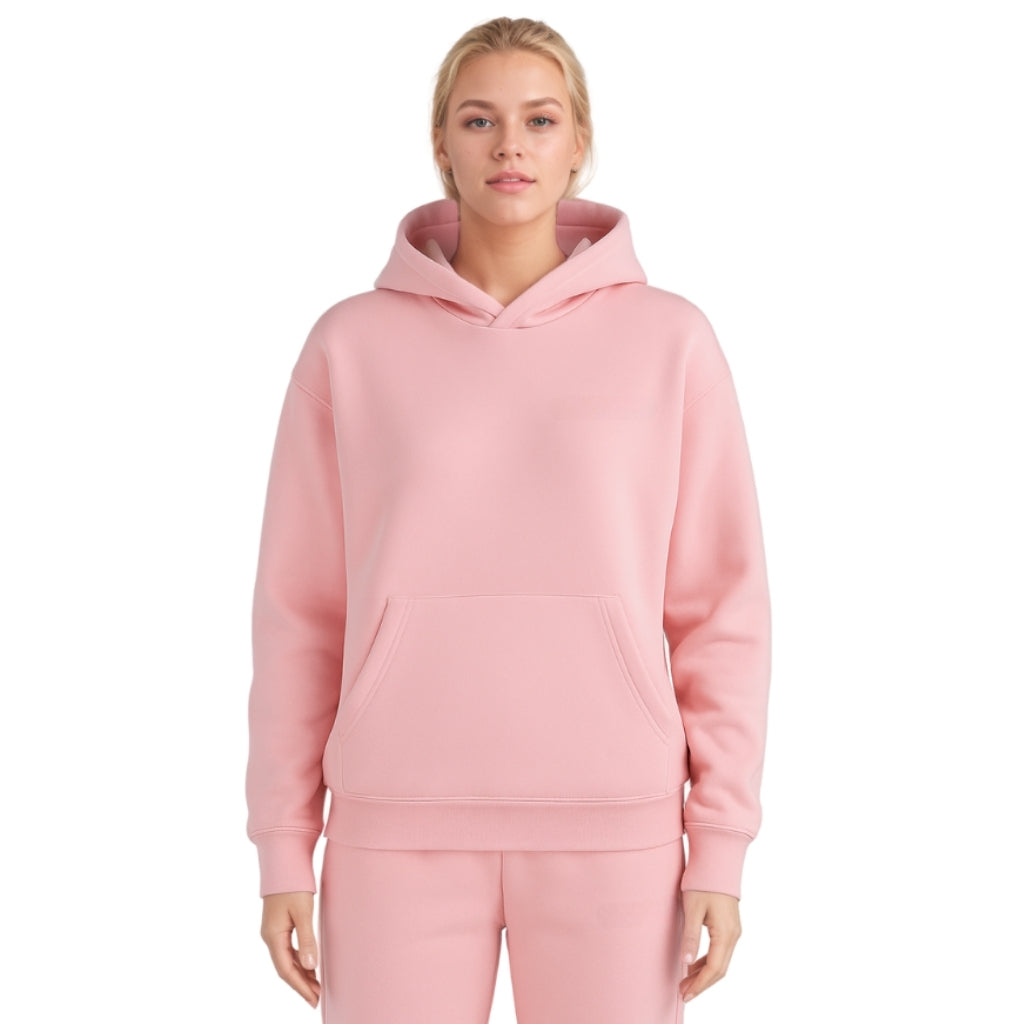 Comfort Fit Fleece Hoodie Light Pink