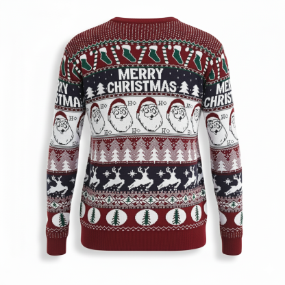 Ugly Christmas Sweater With Santa Design Print