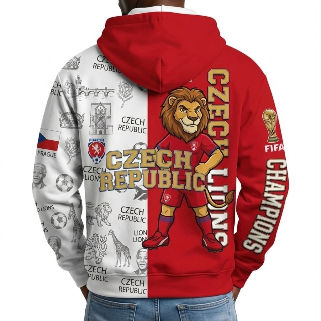 FIFA 2026 Czech Republic Football Themed All Over Printed Hoodie