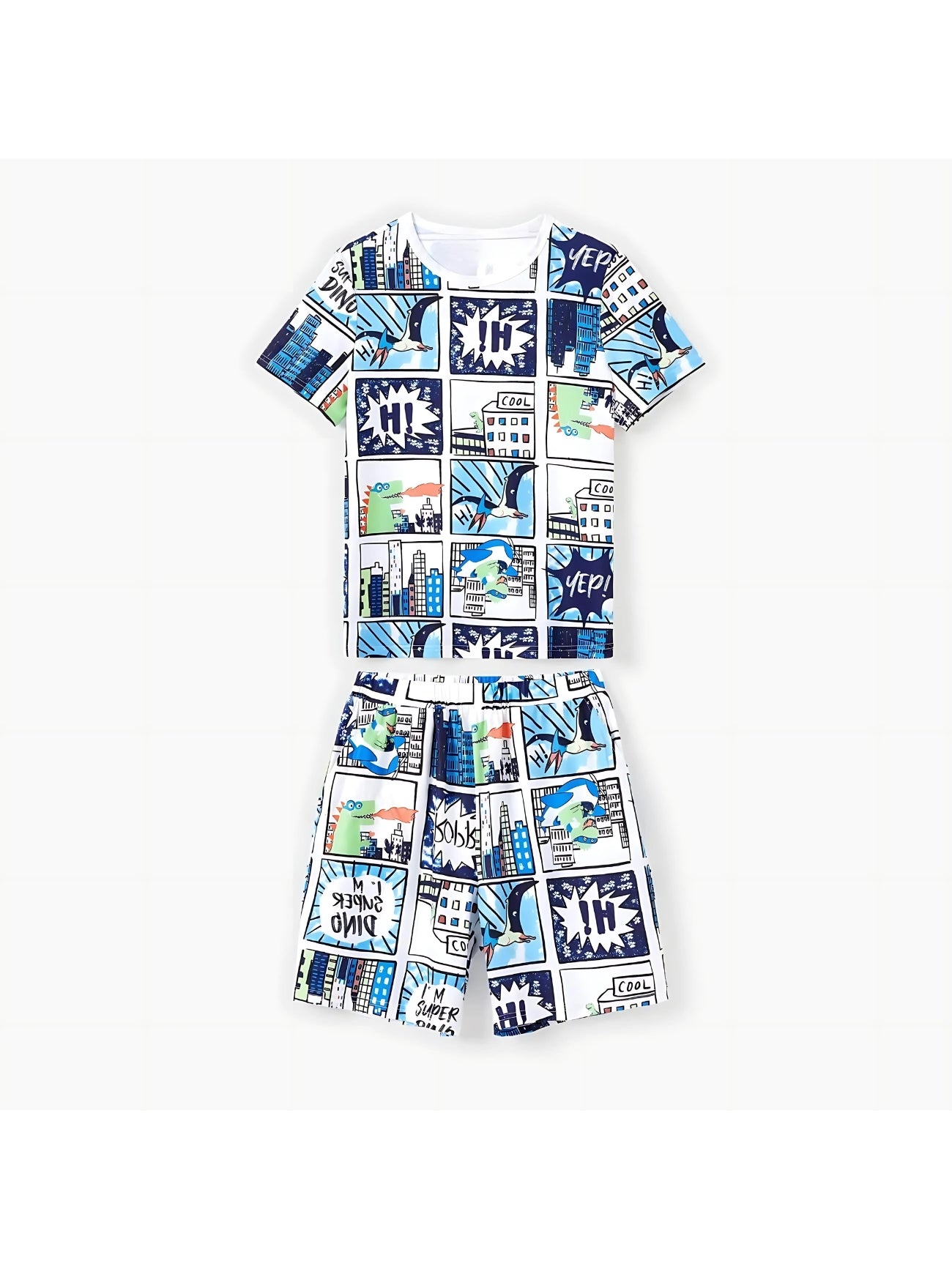 Family Matching Pajama Sets With Comic Dinosaurs Print Women