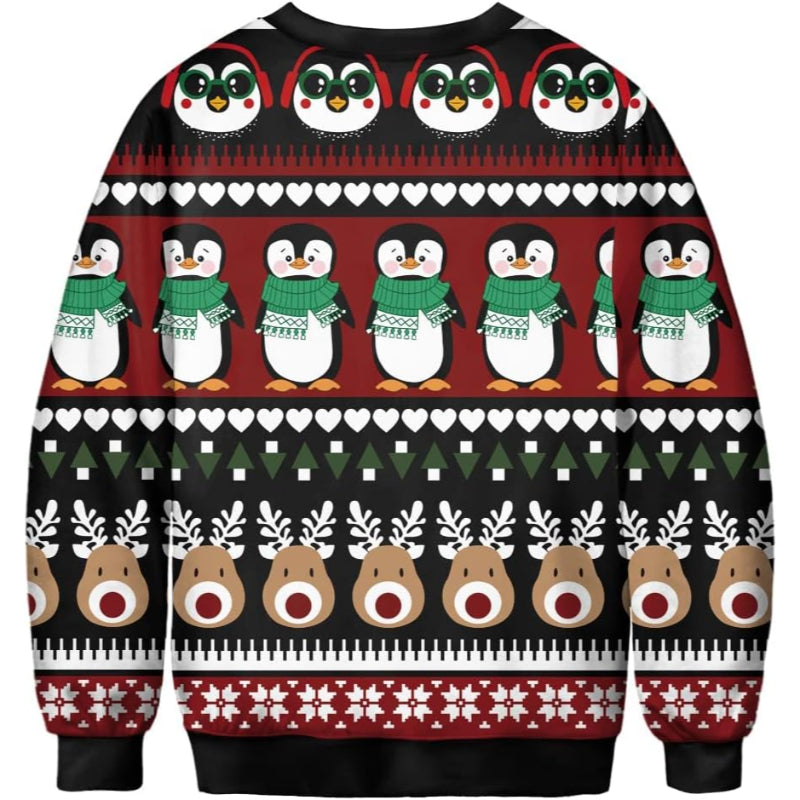 Penguin Themed Christmas 3D Sweatshirt