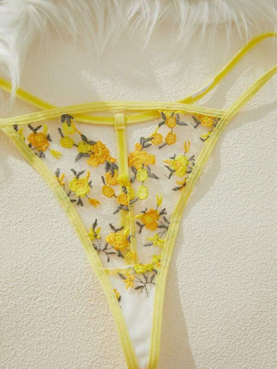 Floral Embroidery Lingerie Set-Soco Hoodie