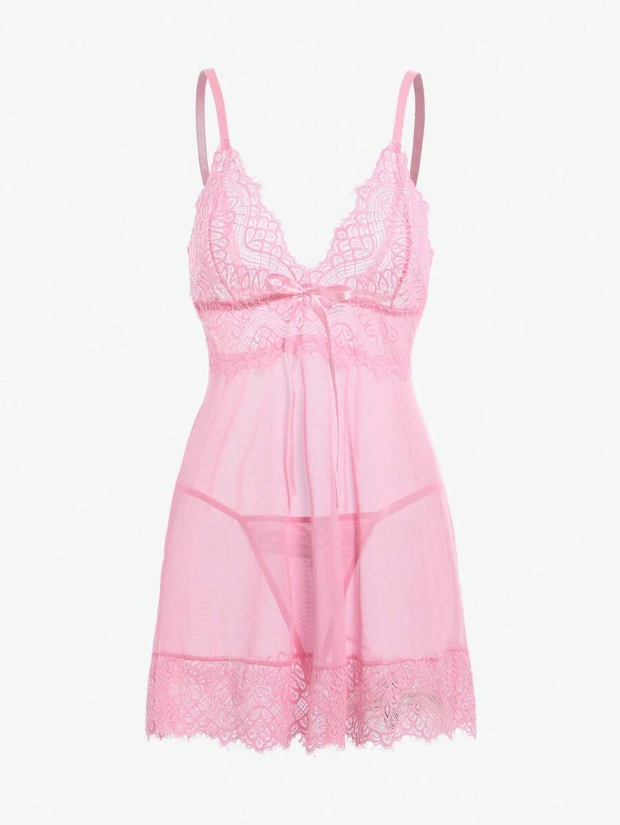 Floral Embroidery Mesh Slips With Thong-Soco Hoodie