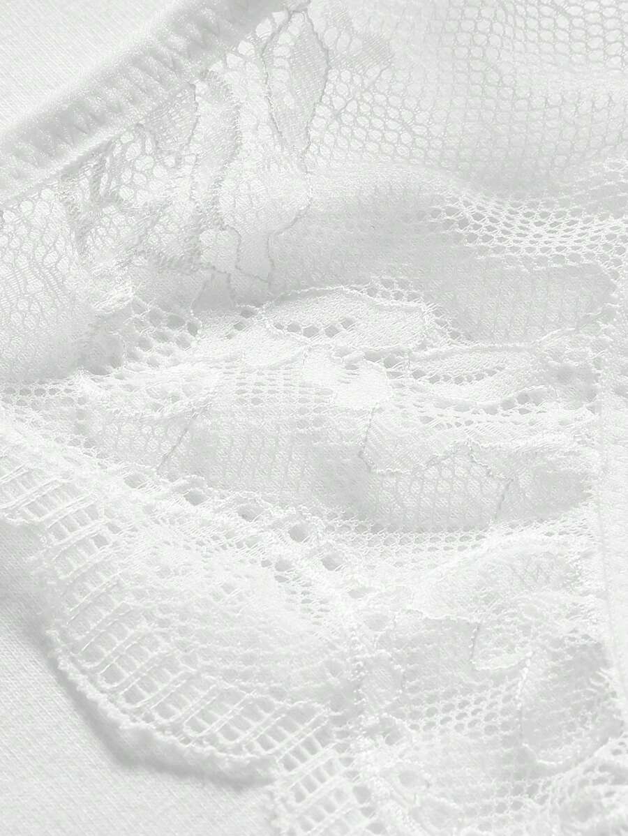 Floral Lace Bow Crotchless Panty-Soco Hoodie