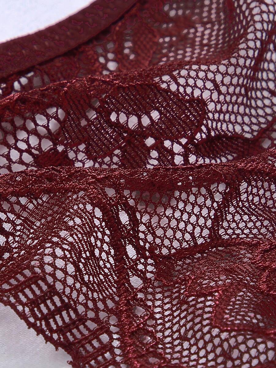 Floral Lace Bow Crotchless Panty-Soco Hoodie