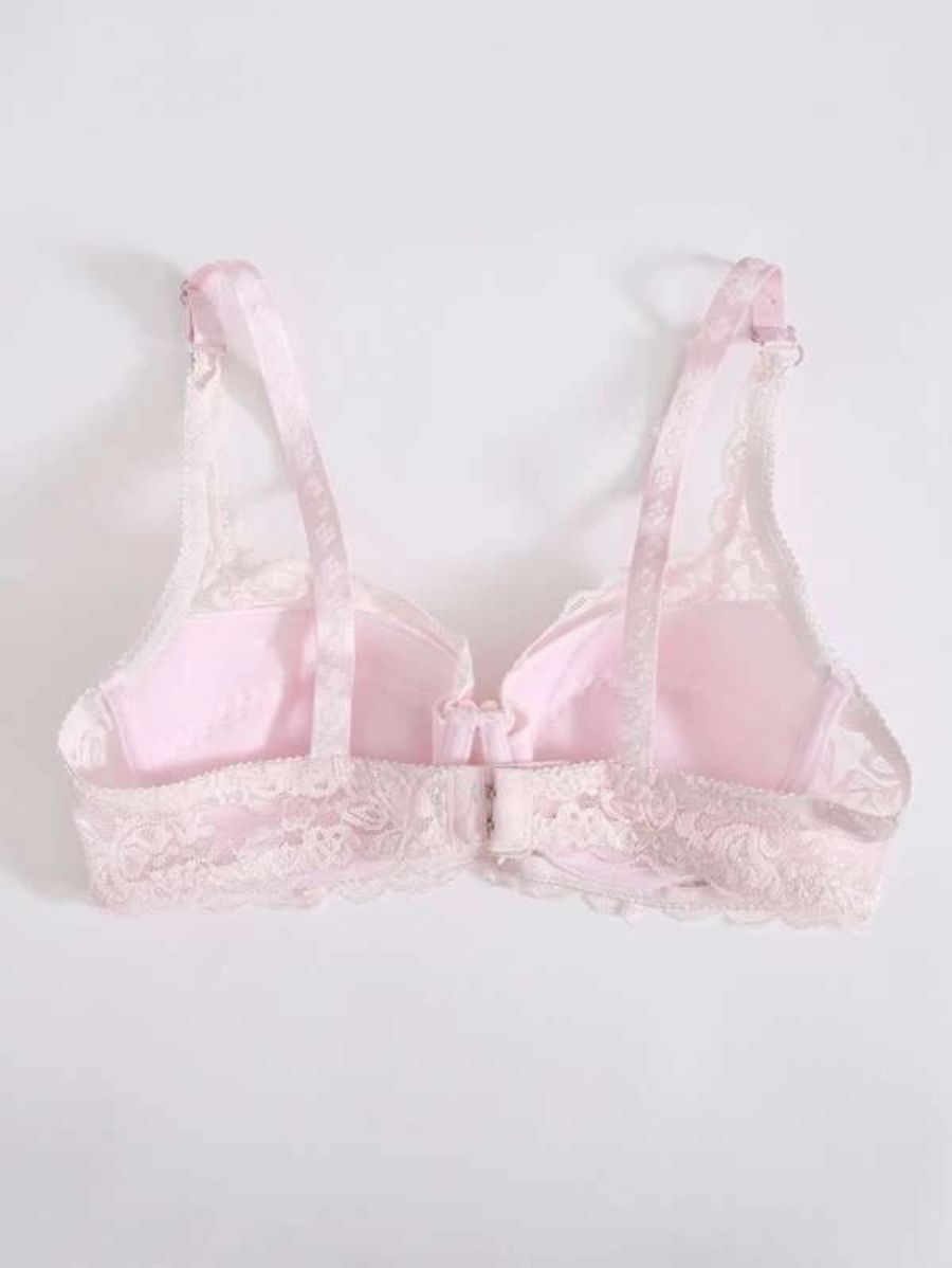 Floral Lace Design Underwire Bra-Soco Hoodie