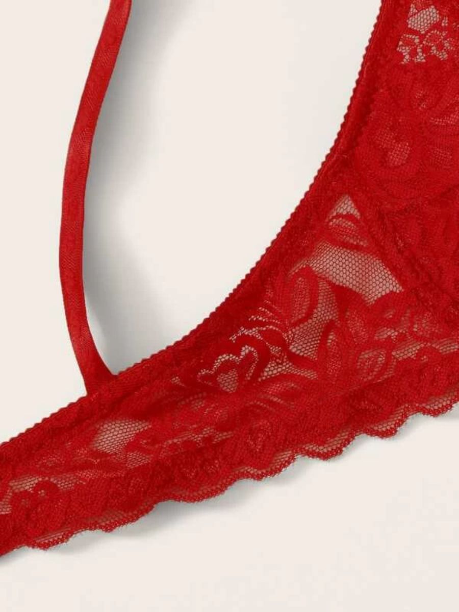 Floral Lace Pattern Underwire Bra-Soco Hoodie