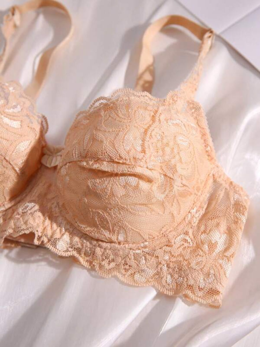 Floral Lace Pattern Underwire Bra-Soco Hoodie