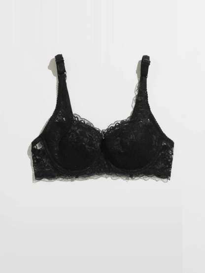 Floral Lace Pattern Underwire Bra-Soco Hoodie