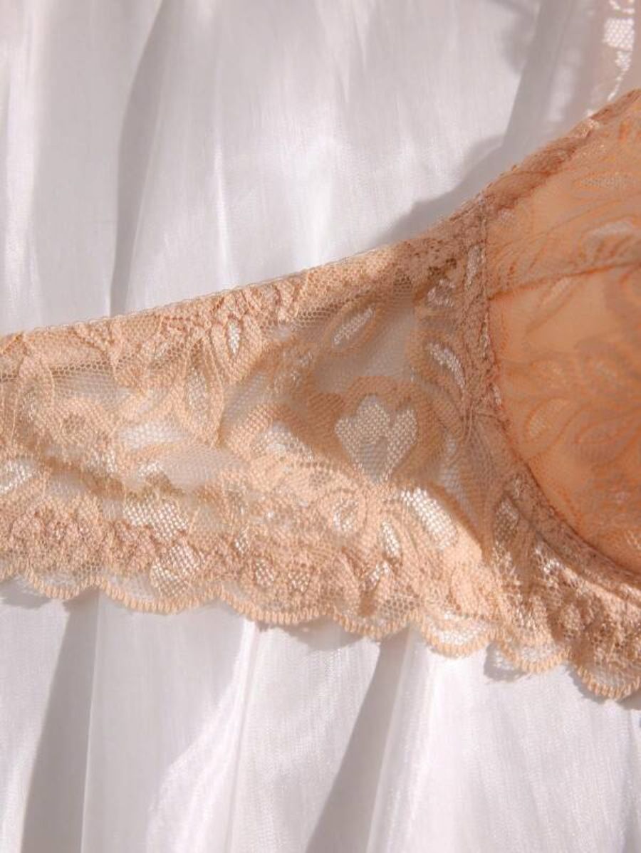 Floral Lace Pattern Underwire Bra-Soco Hoodie