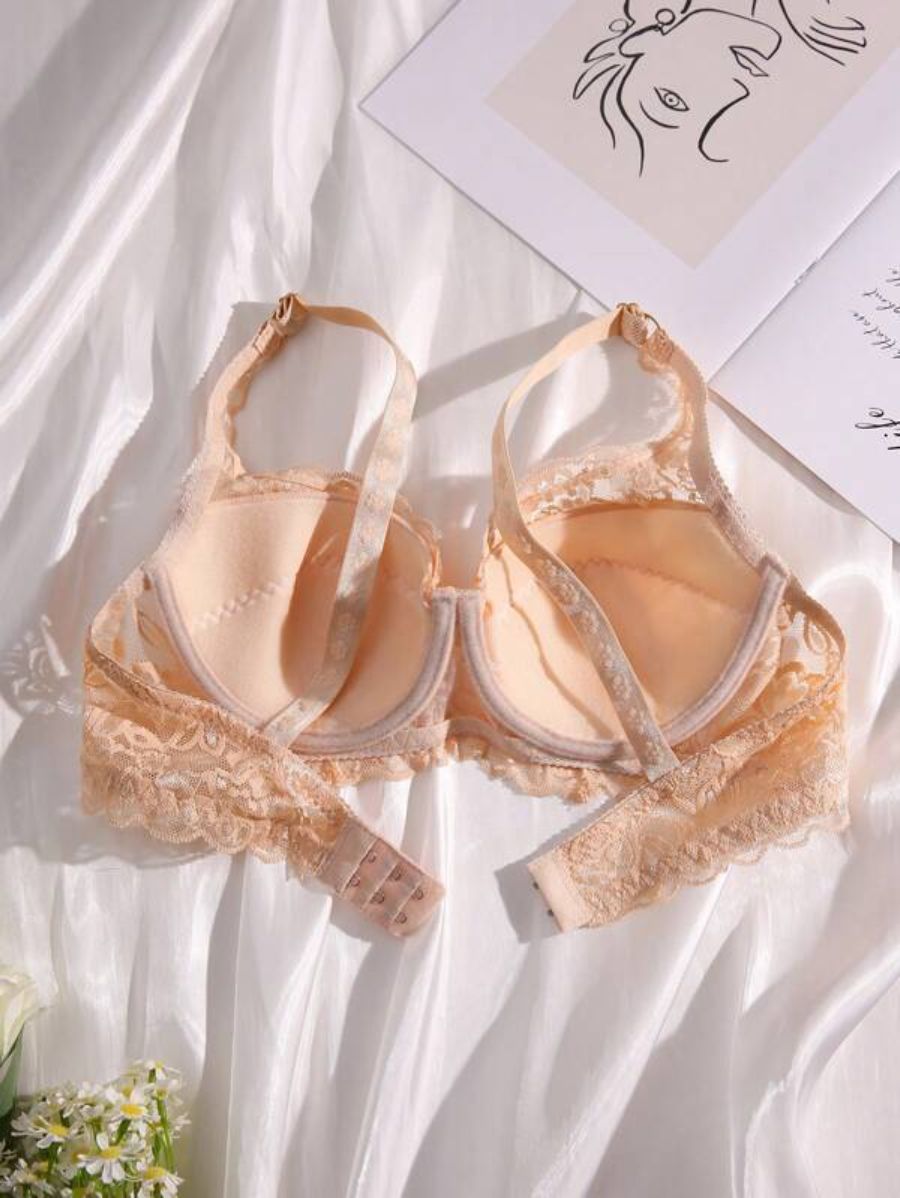 Floral Lace Pattern Underwire Bra-Soco Hoodie