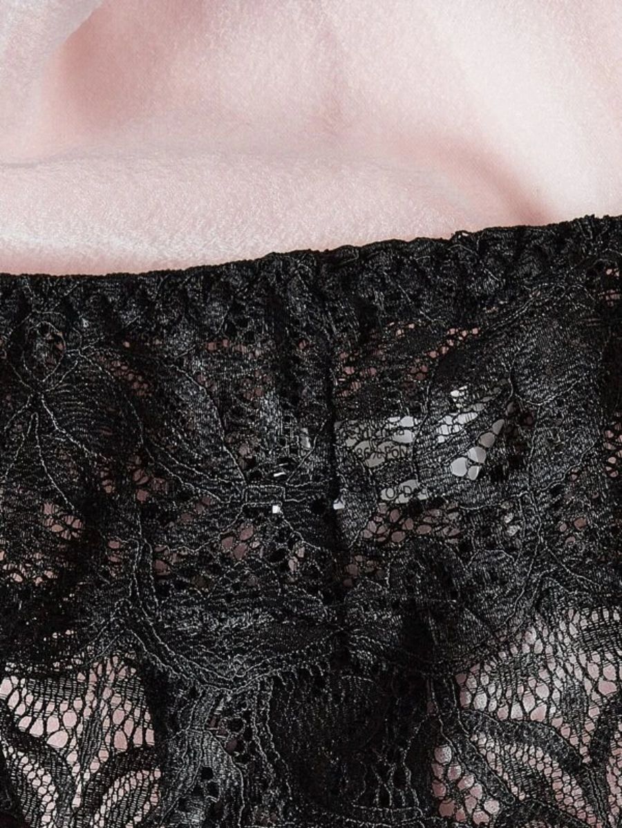 Floral Lace Scallop Lingerie Set-Soco Hoodie