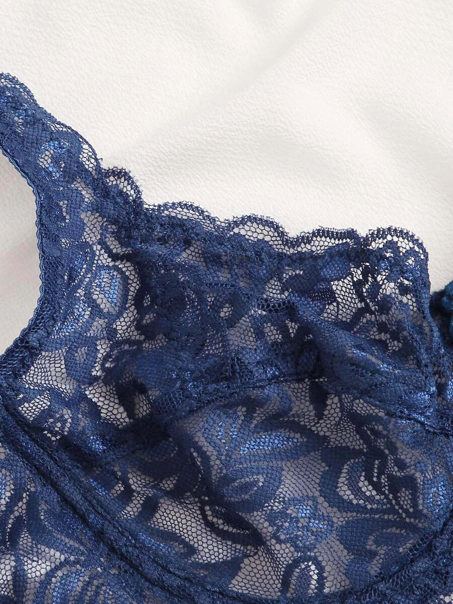 Floral Lace Sheer Underwire Bra-Soco Hoodie