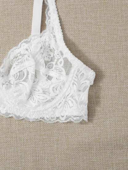Floral Lace Sheer Underwire Bra-Soco Hoodie