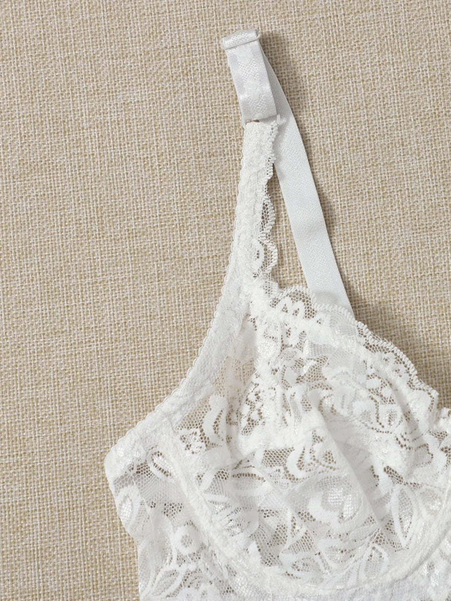 Floral Lace Sheer Underwire Bra-Soco Hoodie