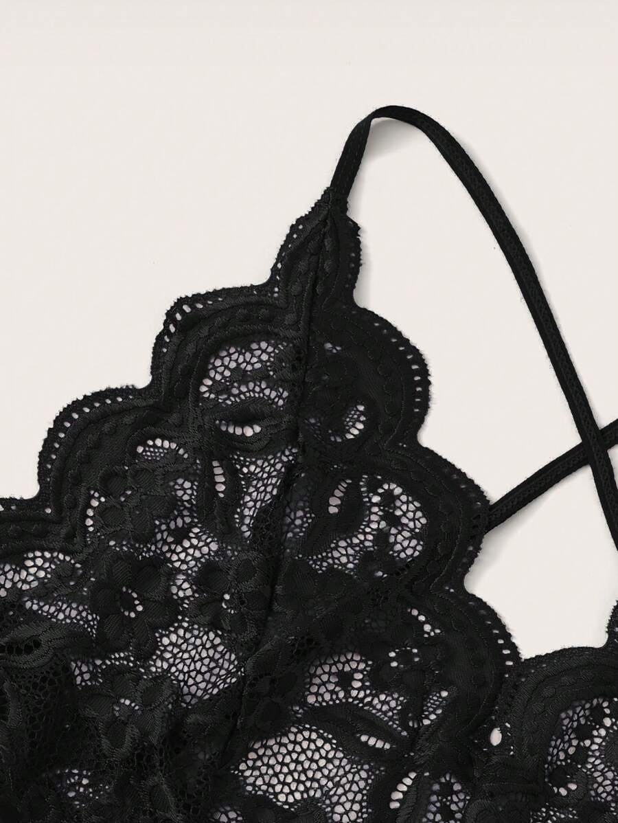 Floral Lace Teddy Bodysuit-Soco Hoodie