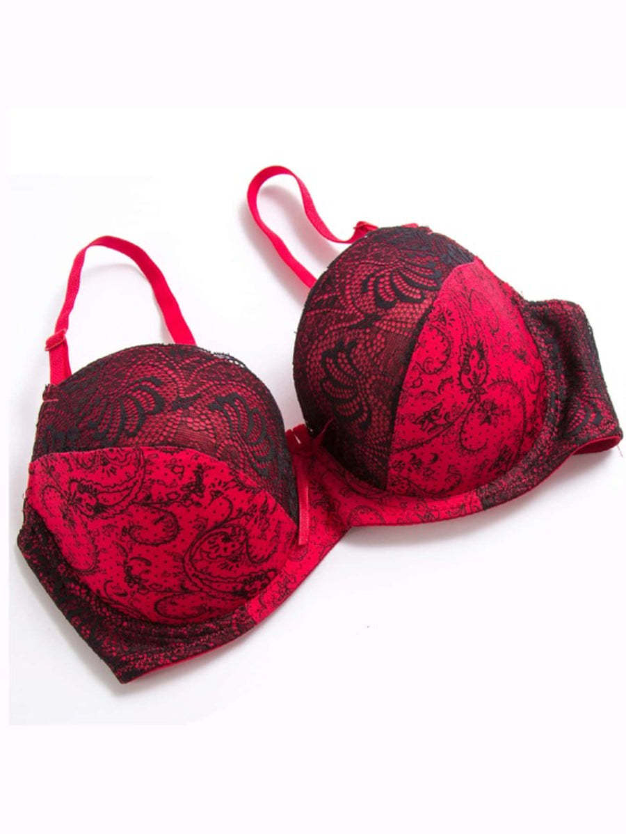 Floral Lace Underwire Bra-Soco Hoodie