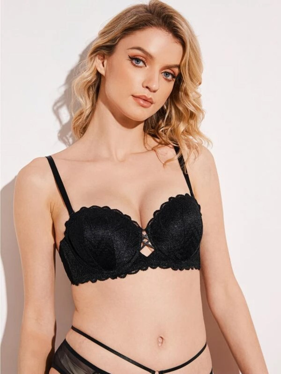 Flower Lace Underwire Bra-Soco Hoodie