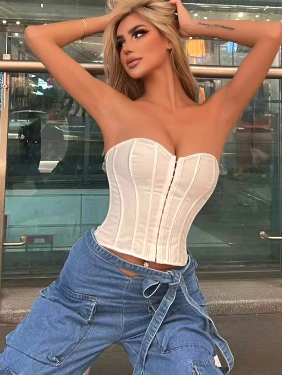 Front Lace Up Corset Shapewear Top-Soco Hoodie