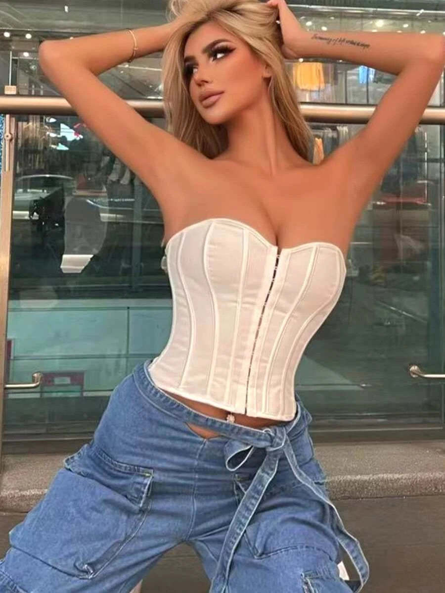 Front Lace Up Corset Shapewear Top-Soco Hoodie