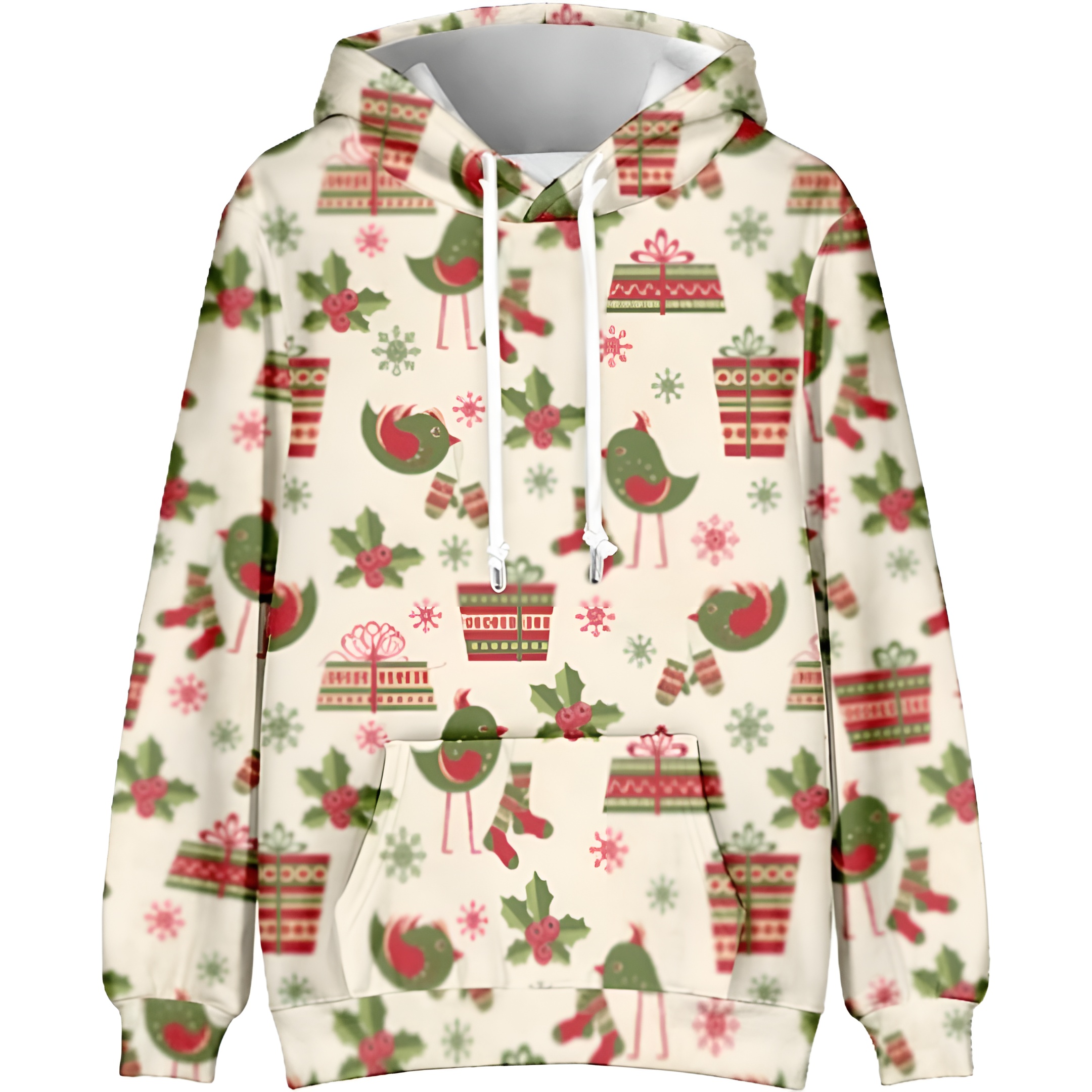 Funny Snowflake Reindeer Graphic Long Sleeve Christmas Hoodies