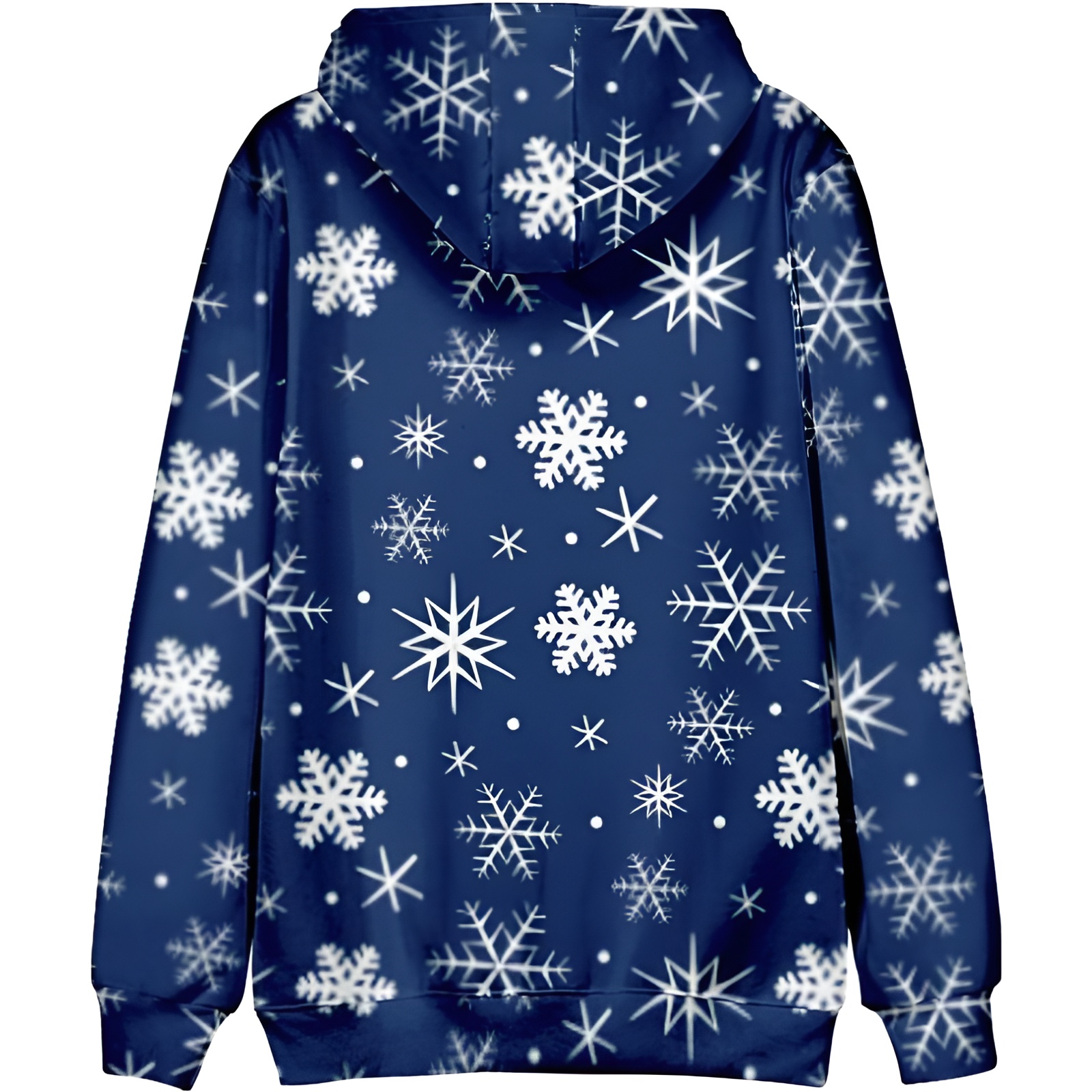 Funny Snowflake Reindeer Graphic Long Sleeve Christmas Hoodies