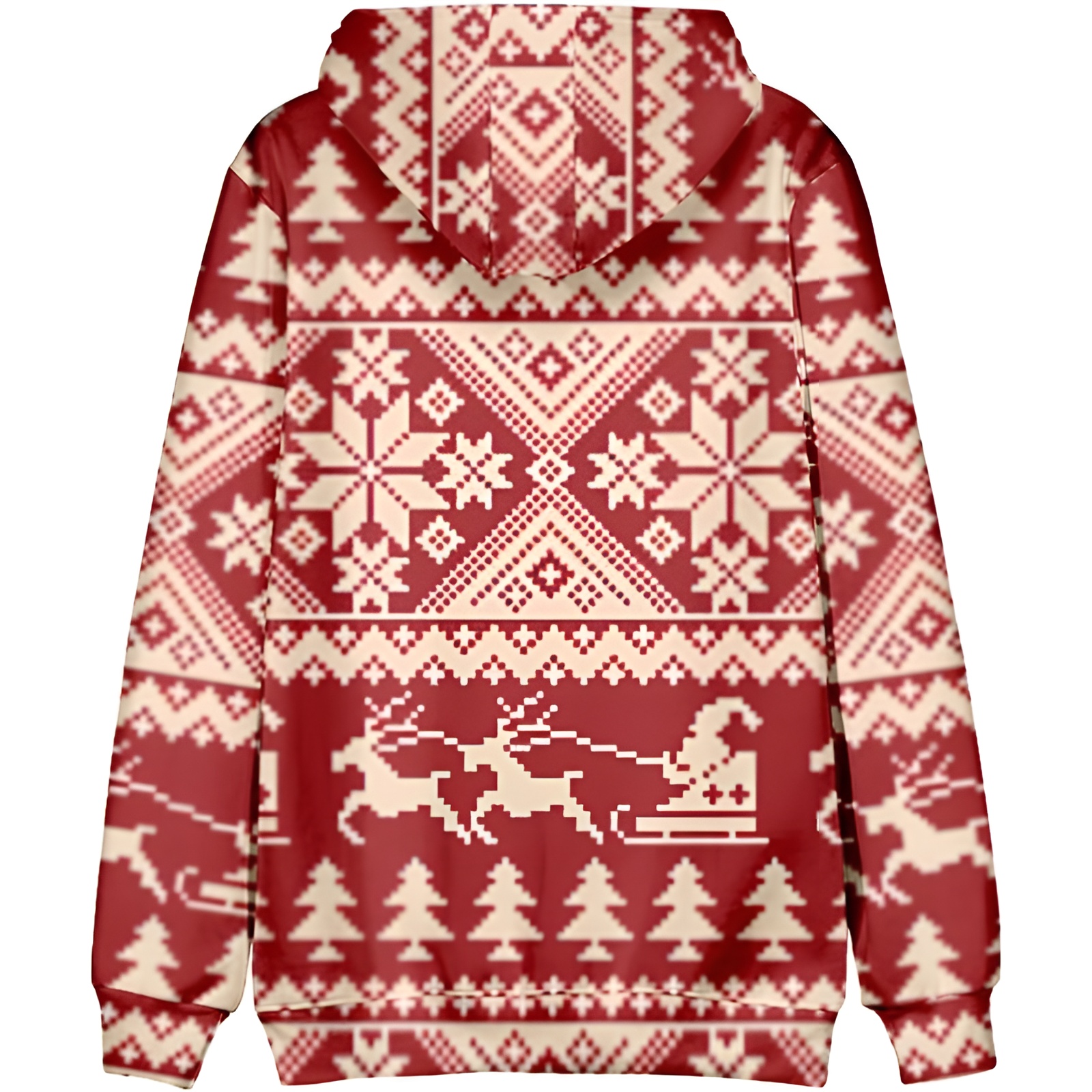 Funny Snowflake Reindeer Graphic Long Sleeve Christmas Hoodies
